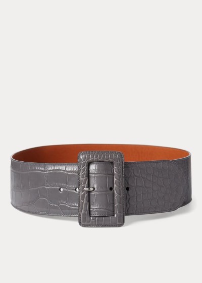 Women's Ralph Lauren Trench-Buckle Alligator Belt | 983576XCI